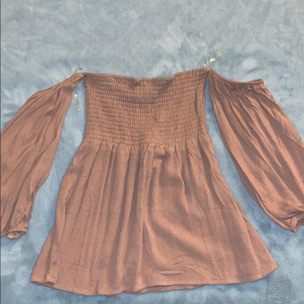 Strapless tan top Small